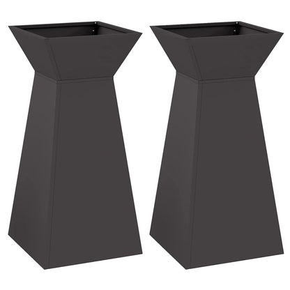 Utomhus Blomkruka Metall Pelarkrukor 2 pcs Svart 35 x 35 x 73 cm