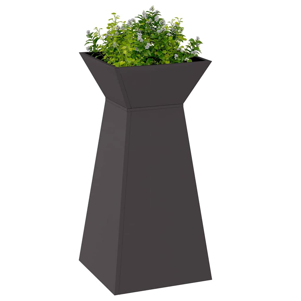 Utomhus Blomkruka Metall Pelarkrukor 2 pcs Svart 35 x 35 x 73 cm
