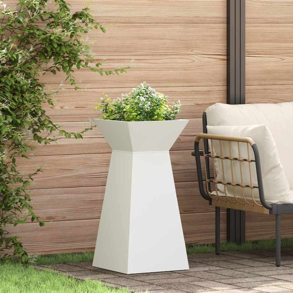 Utomhus Blomkruka Metall Pelarkrukor 2 pcs Vit 35 x 35 x 73 cm