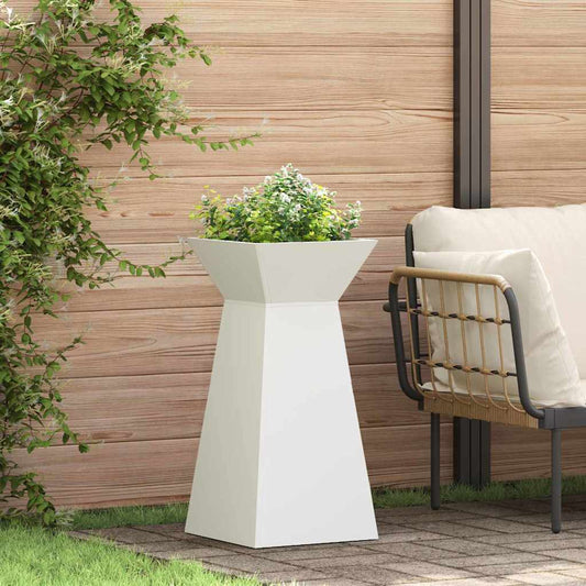Utomhus Blomkruka Metall Pelarkrukor 2 pcs Vit 35 x 35 x 73 cm