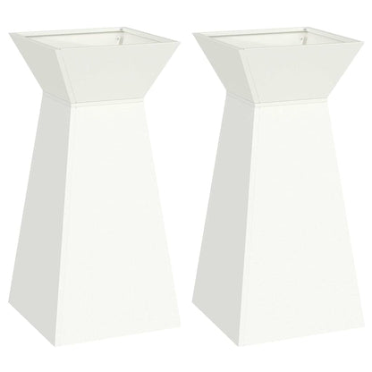 Utomhus Blomkruka Metall Pelarkrukor 2 pcs Vit 35 x 35 x 73 cm