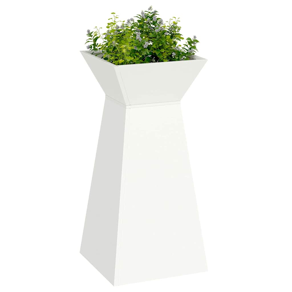 Utomhus Blomkruka Metall Pelarkrukor 2 pcs Vit 35 x 35 x 73 cm