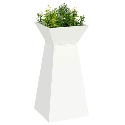 Utomhus Blomkruka Metall Pelarkrukor 2 pcs Vit 35 x 35 x 73 cm