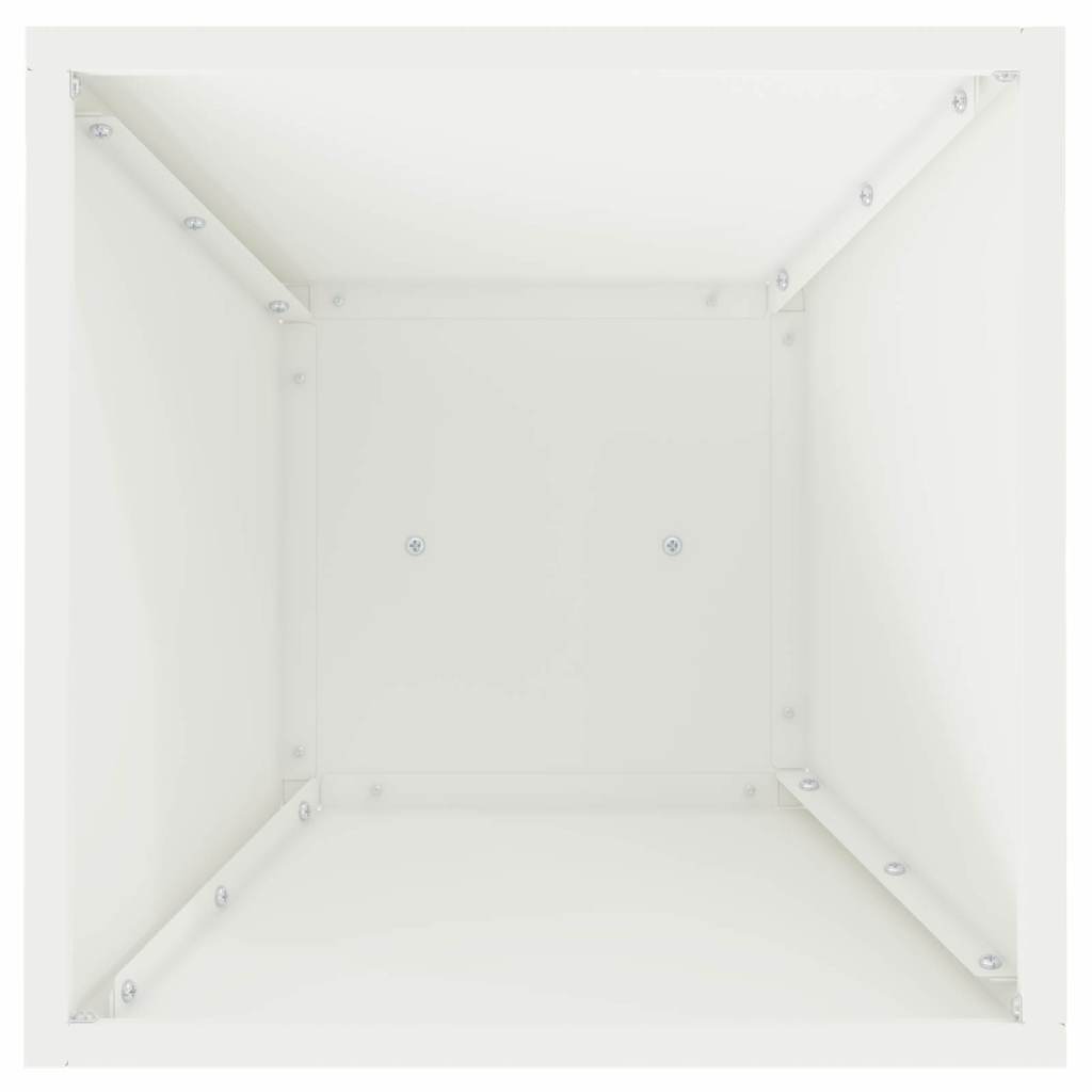 Utomhus Blomkruka Metall Pelarkrukor 2 pcs Vit 35 x 35 x 73 cm