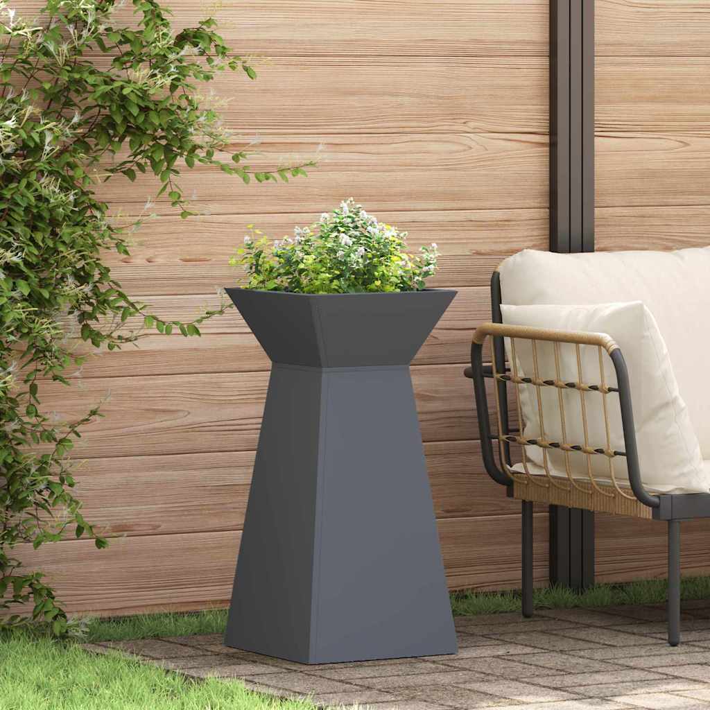 Utomhus Blomkruka Metall Pelarkrukor 2 pcs Antracit 35 x 35 x 73 cm