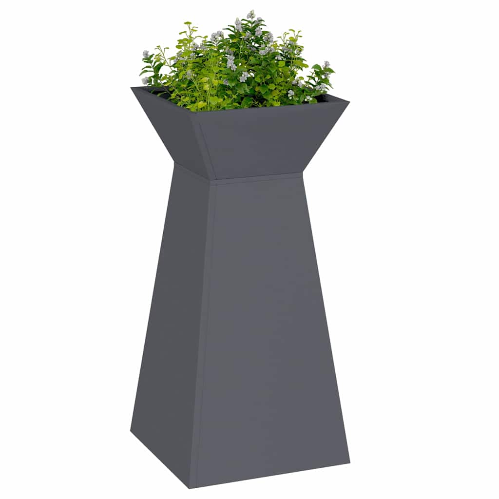 Utomhus Blomkruka Metall Pelarkrukor 2 pcs Antracit 35 x 35 x 73 cm