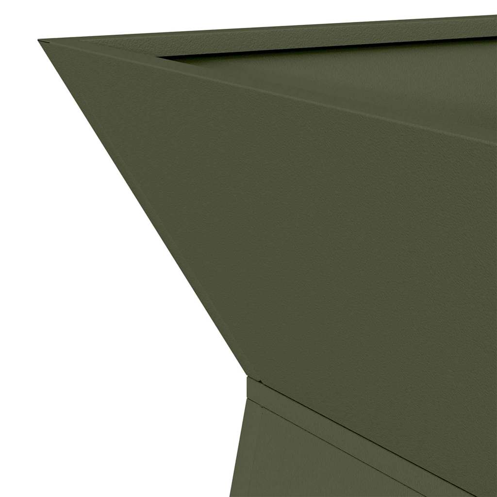 Utomhus Blomkruka Metall Pelarkrukor 2 pcs Olivgrön 35 x 35 x 73 cm