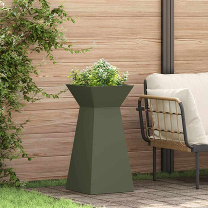 Utomhus Blomkruka Metall Pelarkrukor 2 pcs Olivgrön 35 x 35 x 73 cm