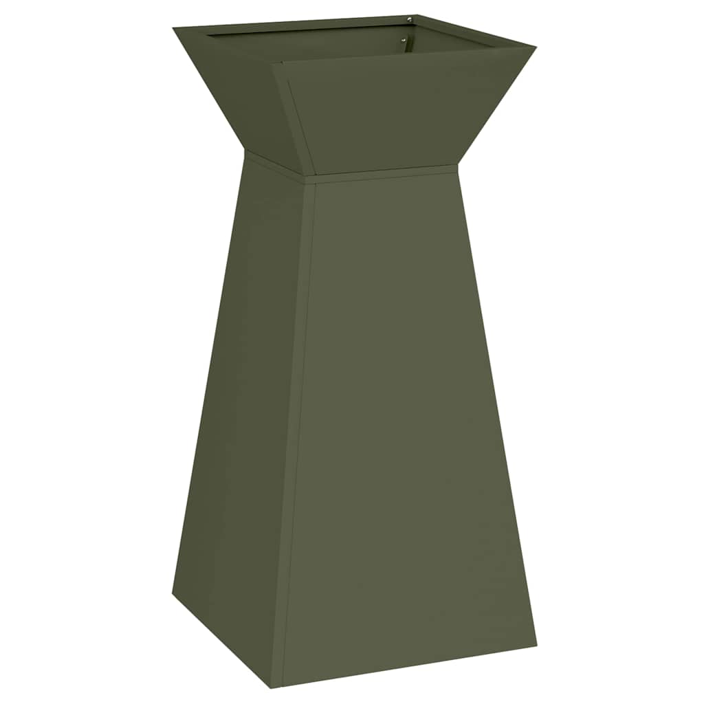 Utomhus Blomkruka Metall Pelarkrukor 2 pcs Olivgrön 35 x 35 x 73 cm