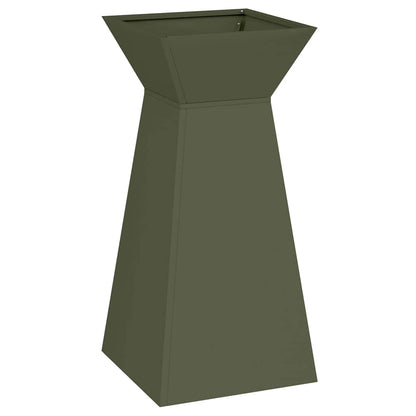 Utomhus Blomkruka Metall Pelarkrukor 2 pcs Olivgrön 35 x 35 x 73 cm