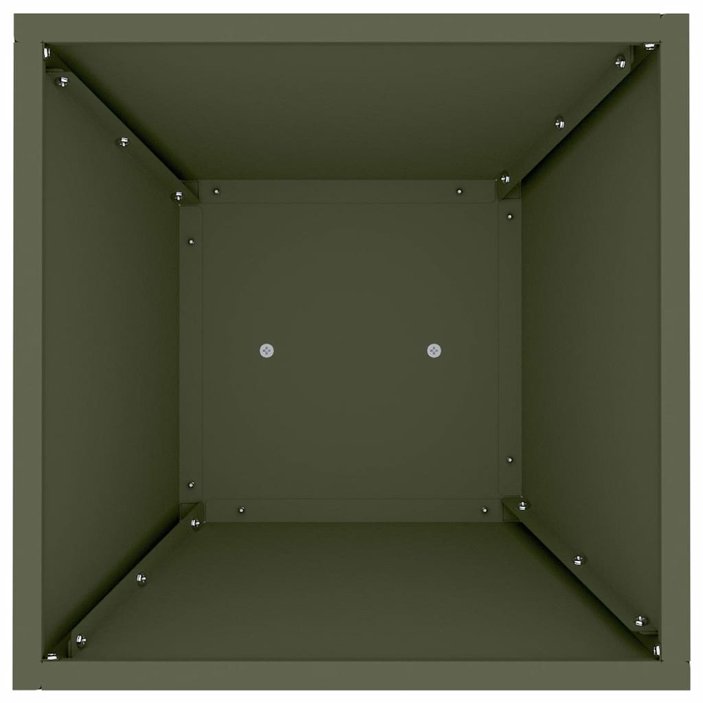 Utomhus Blomkruka Metall Pelarkrukor 2 pcs Olivgrön 35 x 35 x 73 cm