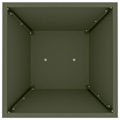 Utomhus Blomkruka Metall Pelarkrukor 2 pcs Olivgrön 35 x 35 x 73 cm