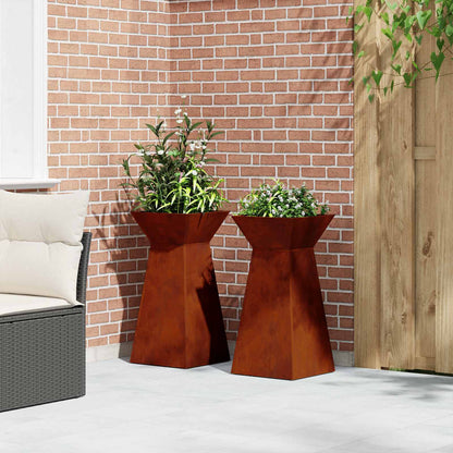Utomhus Blomkruka Metall Pelarkrukor 2 pcs Silver 35 x 35 x 73 cm