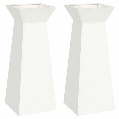 Utomhus Blomkruka Metall Pelarkrukor 2 pcs Vit 40 x 40 x 100 cm