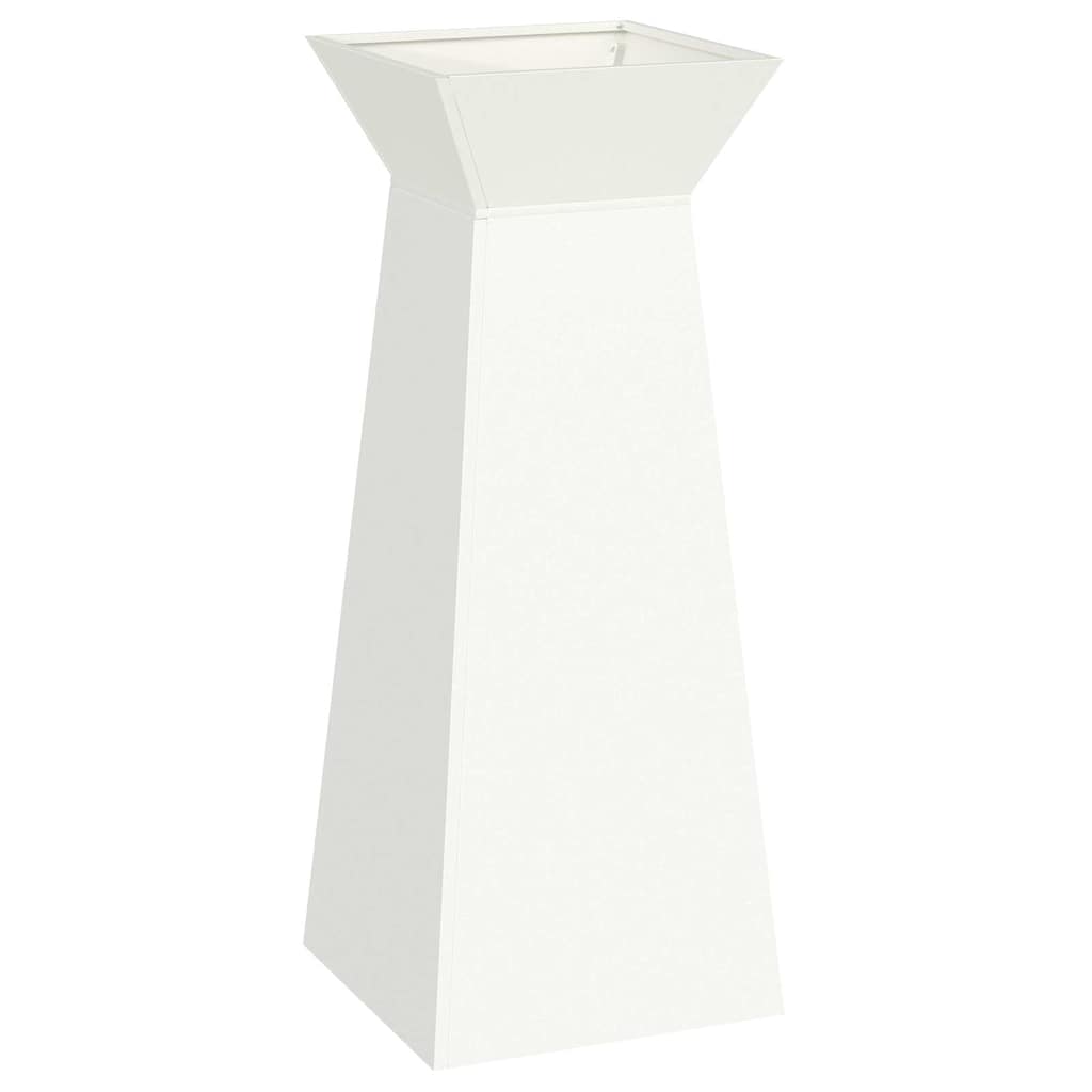 Utomhus Blomkruka Metall Pelarkrukor 2 pcs Vit 40 x 40 x 100 cm