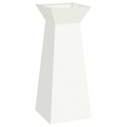 Utomhus Blomkruka Metall Pelarkrukor 2 pcs Vit 40 x 40 x 100 cm