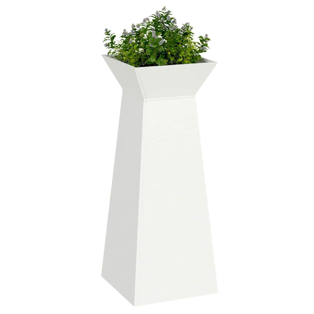 Utomhus Blomkruka Metall Pelarkrukor 2 pcs Vit 40 x 40 x 100 cm