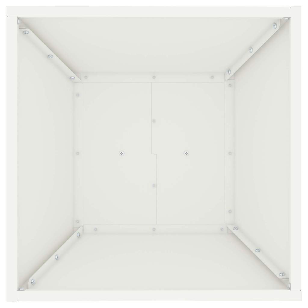 Utomhus Blomkruka Metall Pelarkrukor 2 pcs Vit 40 x 40 x 100 cm