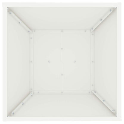 Utomhus Blomkruka Metall Pelarkrukor 2 pcs Vit 40 x 40 x 100 cm