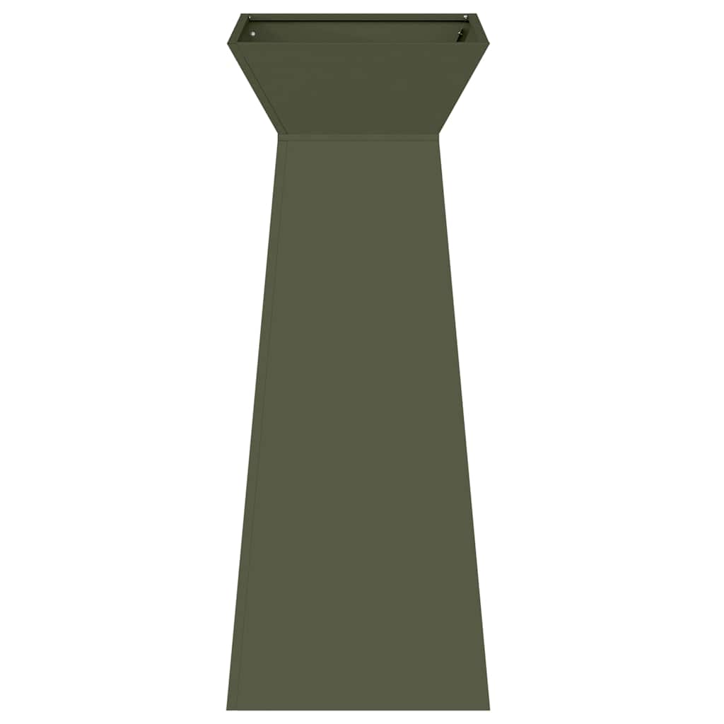 Utomhus Blomkruka Metall Pelarkrukor 2 pcs Olivgrön 40 x 40 x 100 cm