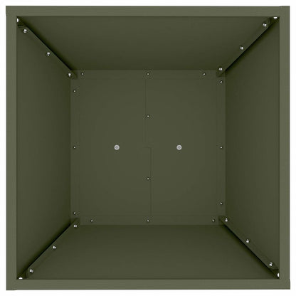 Utomhus Blomkruka Metall Pelarkrukor 2 pcs Olivgrön 40 x 40 x 100 cm