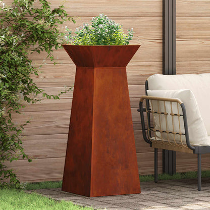 Utomhus Blomkruka Metall Pelarkrukor 2 pcs Silver 40 x 40 x 100 cm