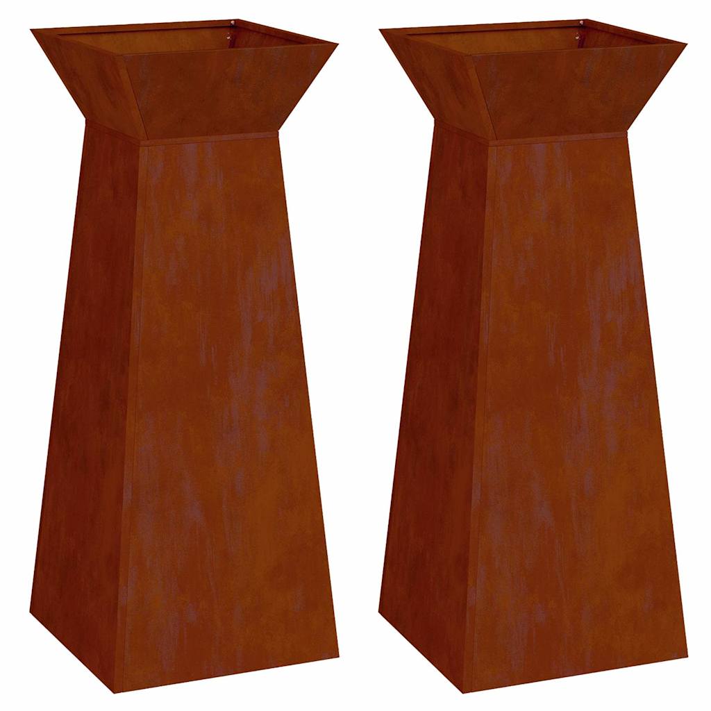 Utomhus Blomkruka Metall Pelarkrukor 2 pcs Silver 40 x 40 x 100 cm