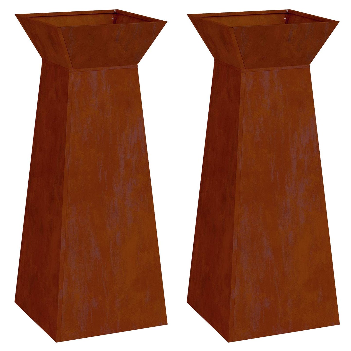 Utomhus Blomkruka Metall Pelarkrukor 2 pcs Silver 40 x 40 x 100 cm