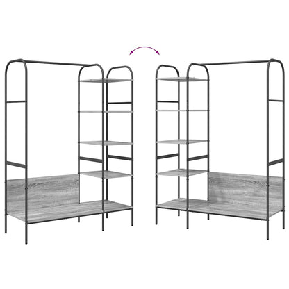 Hallmöbler Klädhängare med hylla Grå 120 x 44 x 160 cm