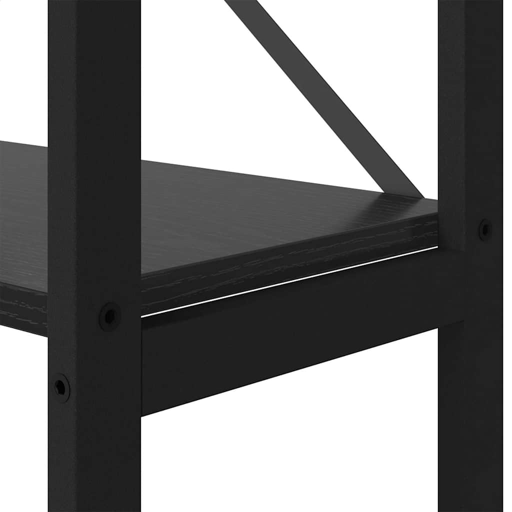 Hyllsystem Svart Ek 156 x 25 x 167 cm Konstruerat trä
