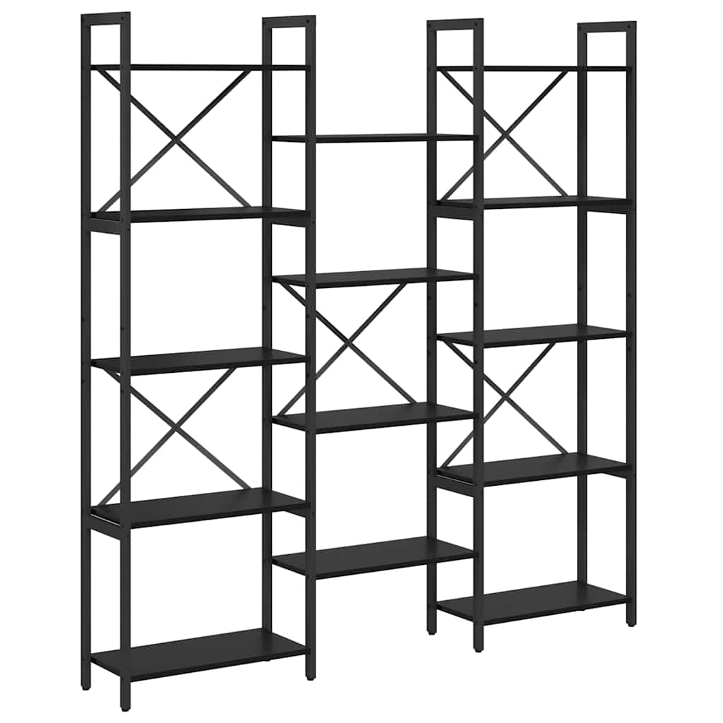 Hyllsystem Svart Ek 156 x 25 x 167 cm Konstruerat trä