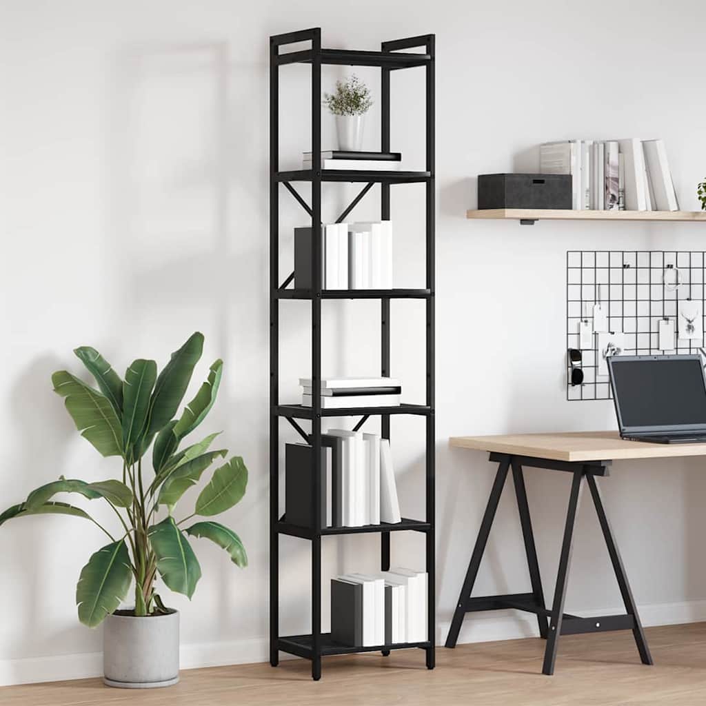 Bokhylla Svart Ek 40 x 30 x 188 cm