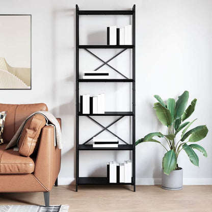 Bokhylla Svart Ek 60 x 30 x 188 cm