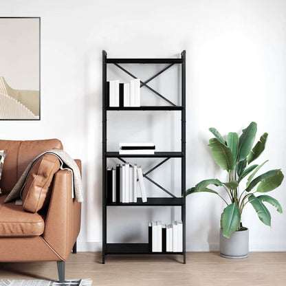 Bokhylla Svart Ek 60 x 30 x 153 cm