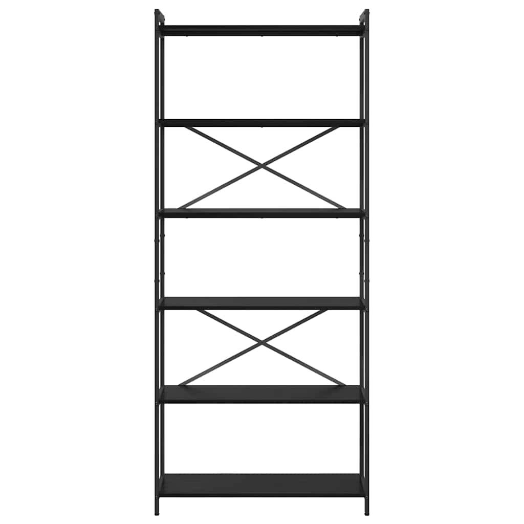 Bokhylla Svart Ek 80 x 30 x 188 cm