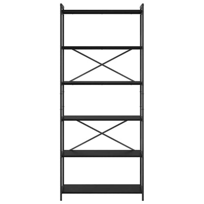 Bokhylla Svart Ek 80 x 30 x 188 cm