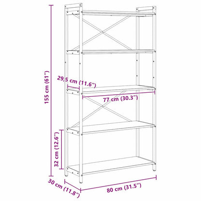 Bokhylla Sonoma Ek 80 x 30 x 153 cm