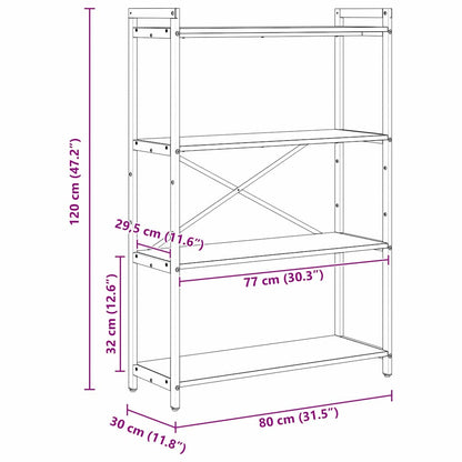 Bokhylla Grå sonoma 80 x 30 x 118 cm Konstruerat trä