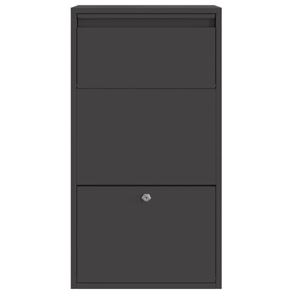Brevlåda Paketbox med lagring med dörr Svart 44 x 22 x 82 cm Stål