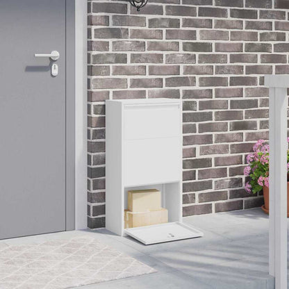 Brevlåda Paketbox med lagring med dörr med lås Vit 44 x 22 x 82 cm Stål
