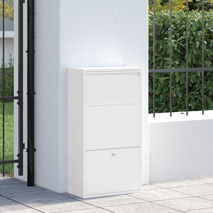 Brevlåda Paketbox med lagring med dörr med lås Vit 44 x 22 x 82 cm Stål