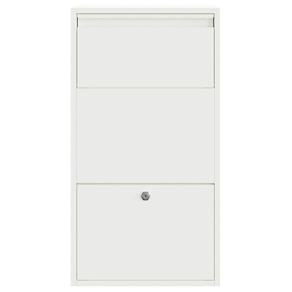 Brevlåda Paketbox med lagring med dörr med lås Vit 44 x 22 x 82 cm Stål