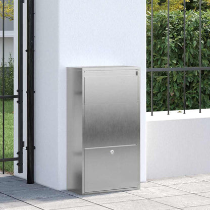 Brevlåda Paketbox med lagring Silver 44 x 22 x 82 cm Rostfritt stål