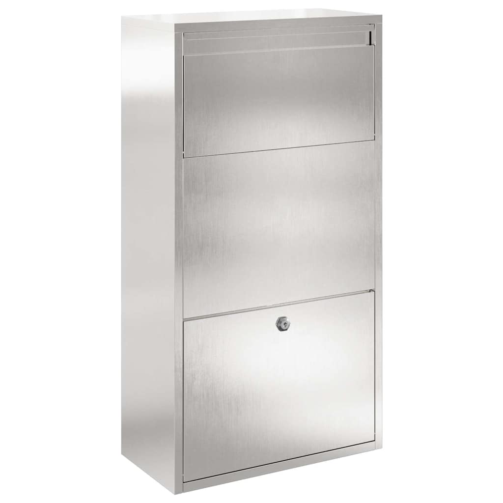 Brevlåda Paketbox med lagring Silver 44 x 22 x 82 cm Rostfritt stål