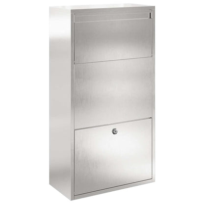 Brevlåda Paketbox med lagring Silver 44 x 22 x 82 cm Rostfritt stål