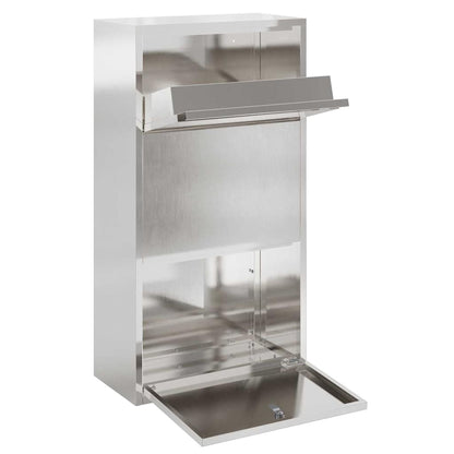 Brevlåda Paketbox med lagring Silver 44 x 22 x 82 cm Rostfritt stål
