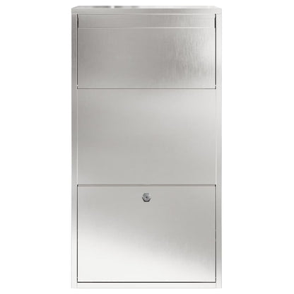 Brevlåda Paketbox med lagring Silver 44 x 22 x 82 cm Rostfritt stål