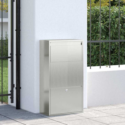 Brevlåda Paketbox med lagring Silver 44 x 22 x 82 cm Galvaniserat Stål
