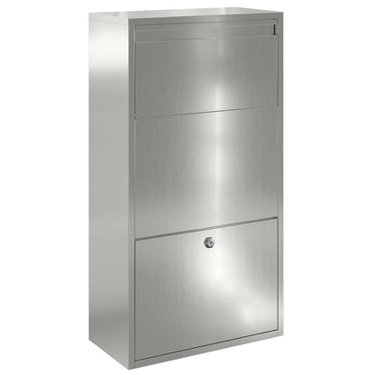 Brevlåda Paketbox med lagring Silver 44 x 22 x 82 cm Galvaniserat Stål