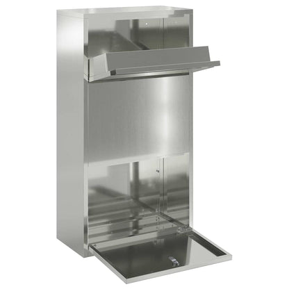 Brevlåda Paketbox med lagring Silver 44 x 22 x 82 cm Galvaniserat Stål
